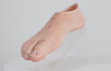 Cosmetic silicone foot prosthesis